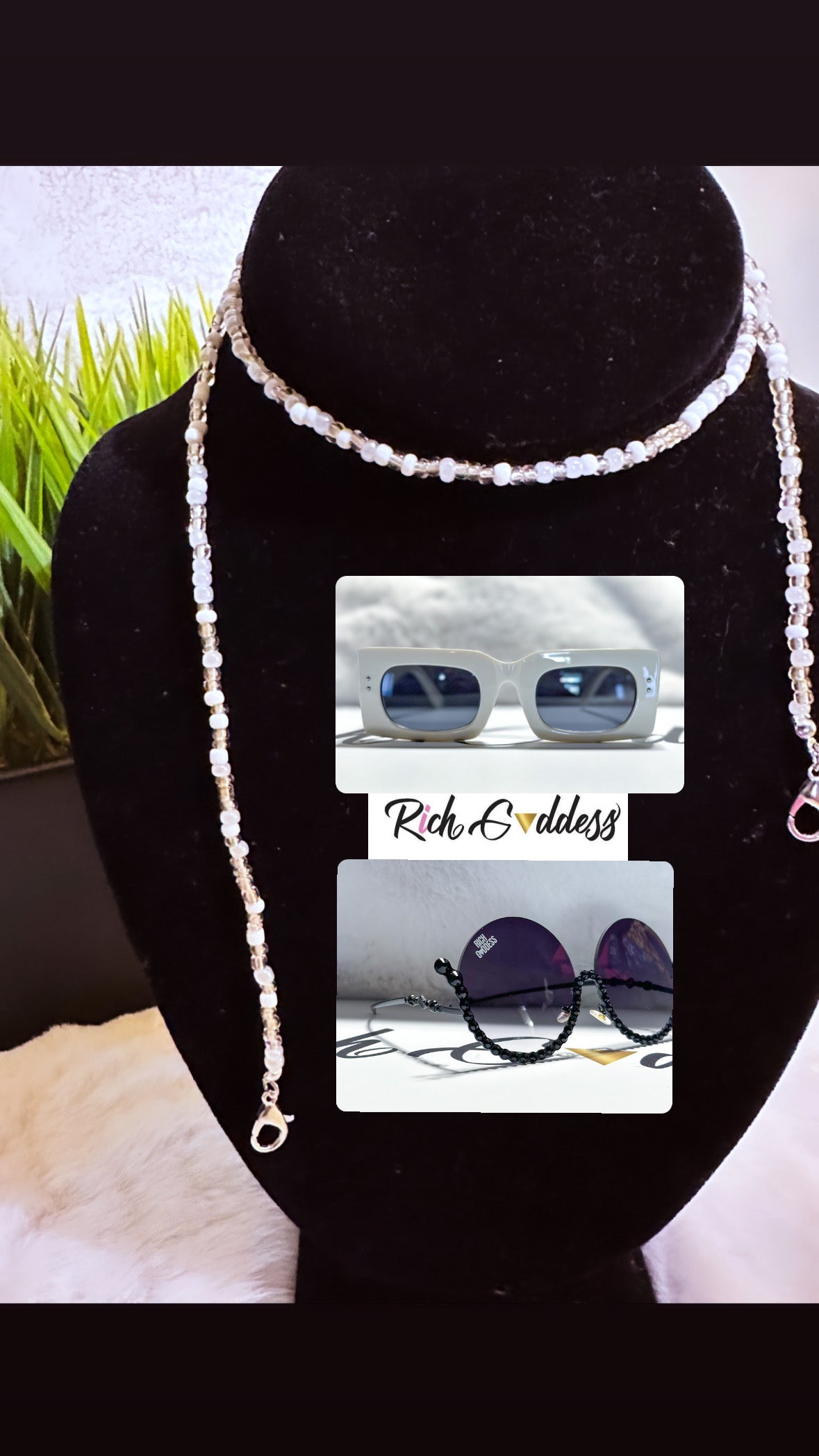Rich Goddess Jewels Eyewear- White/Clear